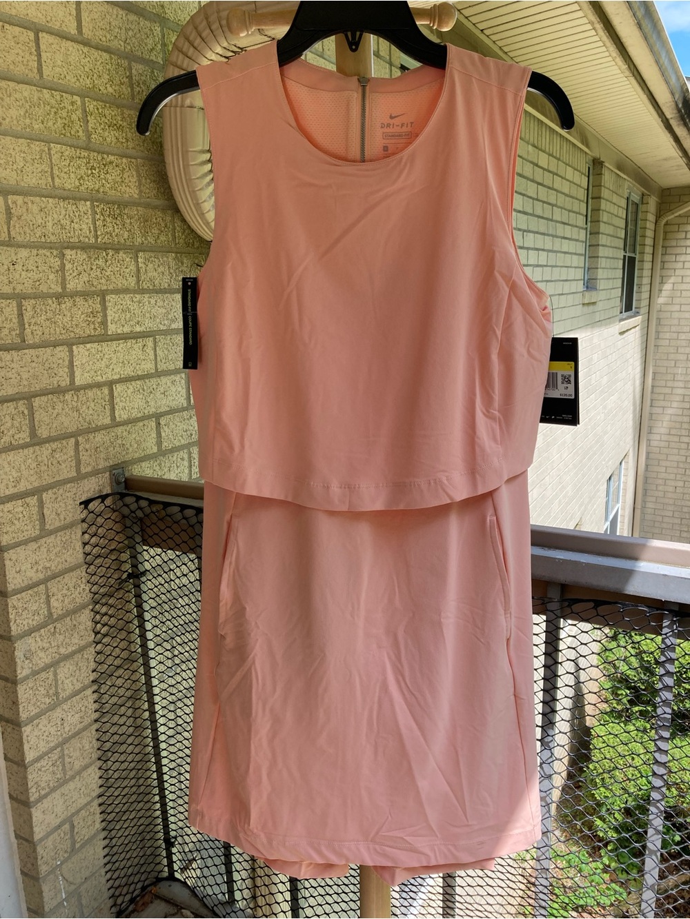 Nike Peach Orange Golf Tennis Dress Sport Sleeveless Tank Dress with Pockets